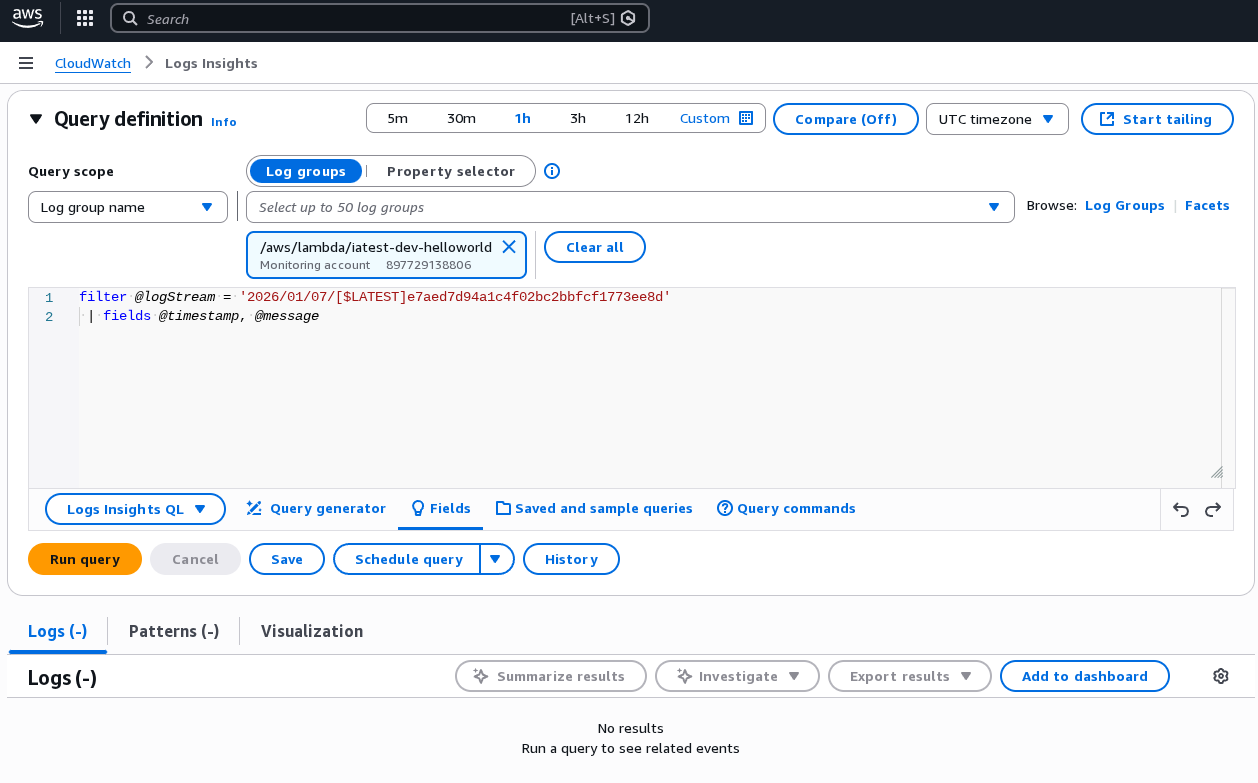Infrequent Log Insights Default View
